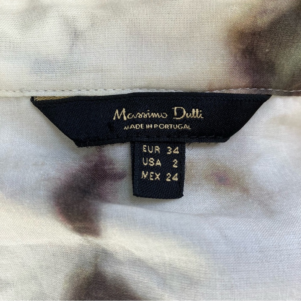 Massimo Dutti Tie Dye Cotton Button up Blouse size 2 - Picture 8 of 8